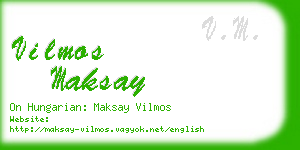 vilmos maksay business card